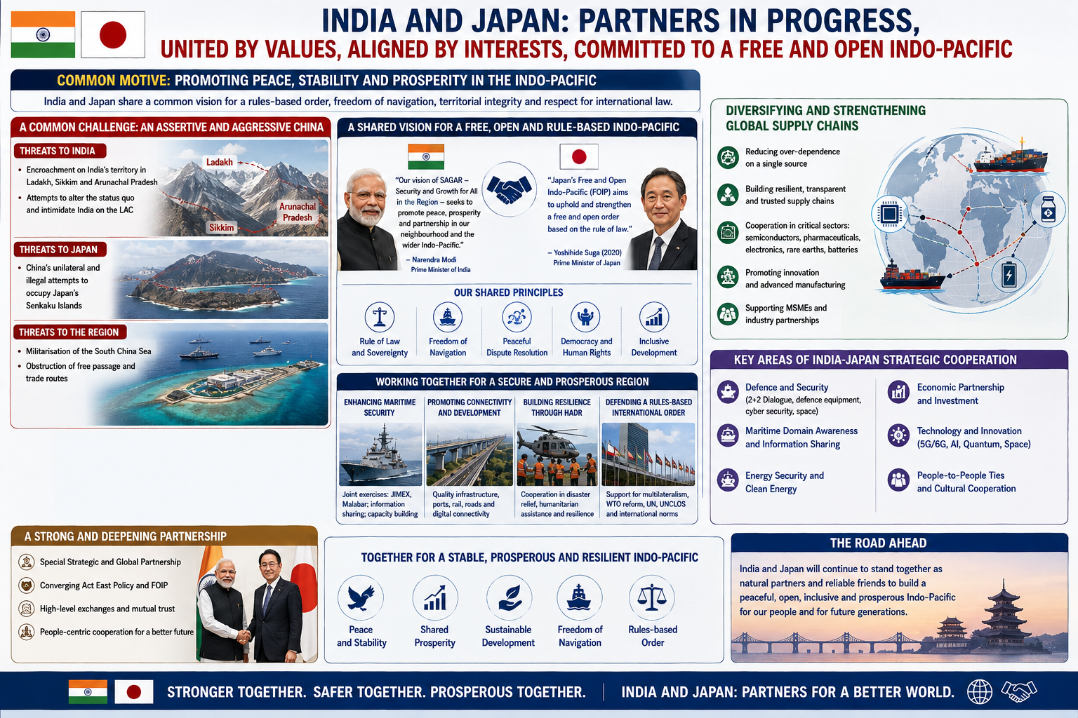India and Japan vs Aggressive China