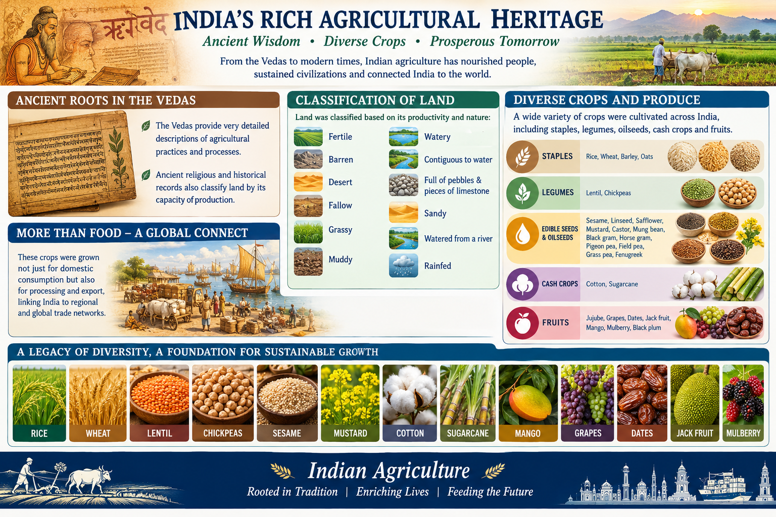 From time immemorial, India excelled in Agriculture